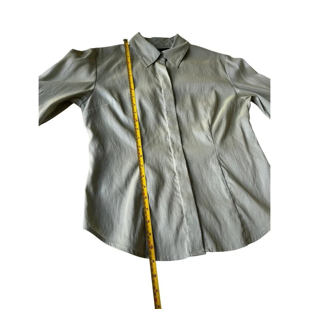 Vtg Express Iridescent Button Up Shirt 90s - Picture 8 of 9